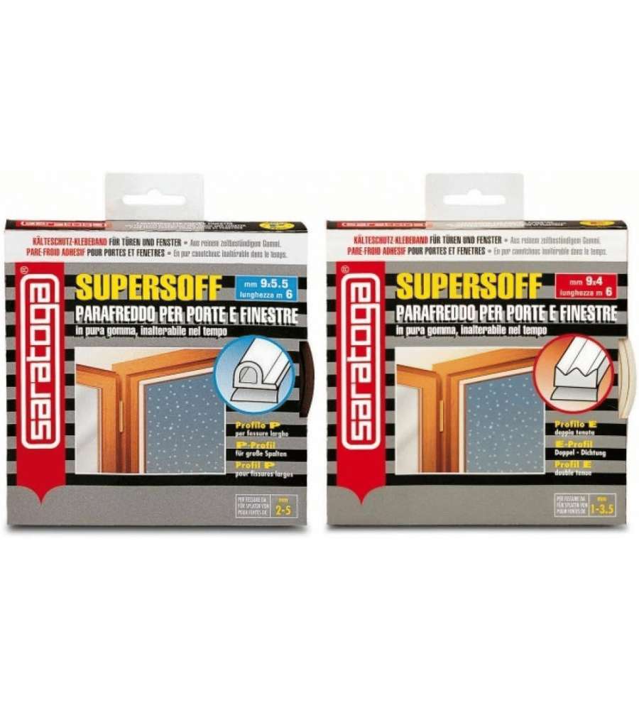 SARATOGA SUPERSOFF Isolante Termico Autoadesivo Profilo P Bianco 9x5,5 cm
