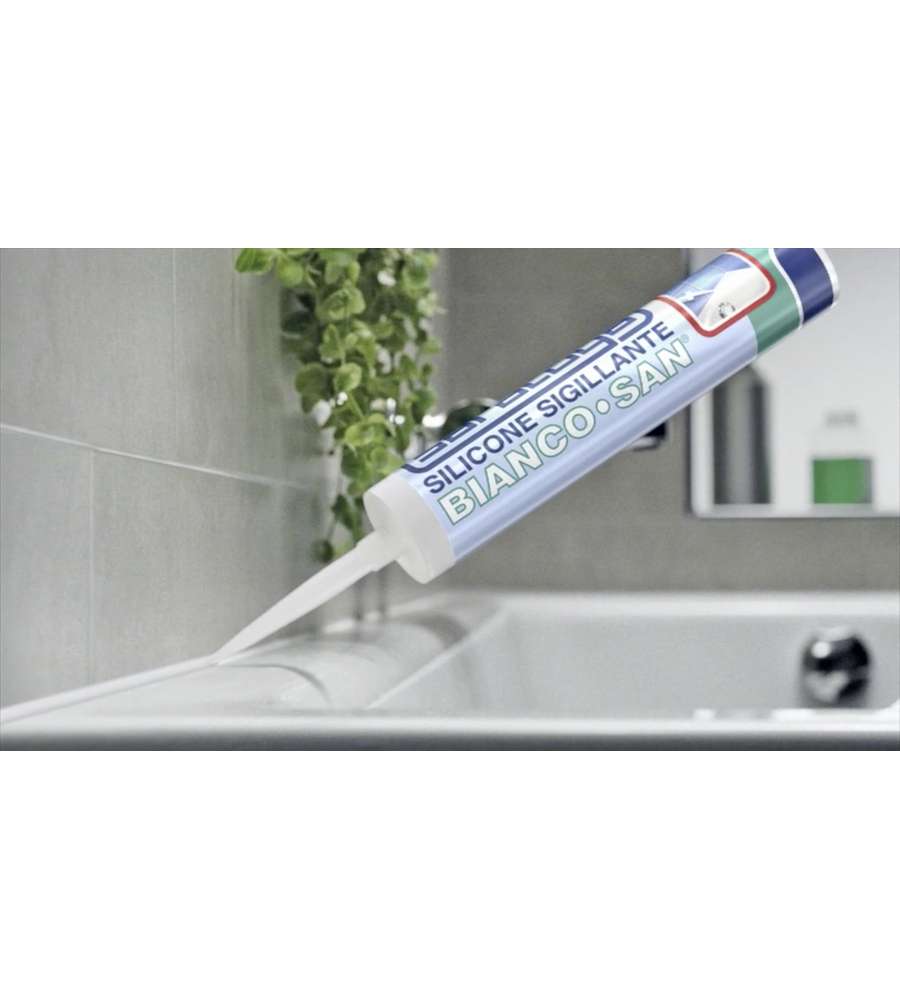 Bianco San FungHalt trasparente Silicone sigillante antimuffa specifico per  sanitari, bagni e cucine 310 ml garantisce la protezione dalla muffa in