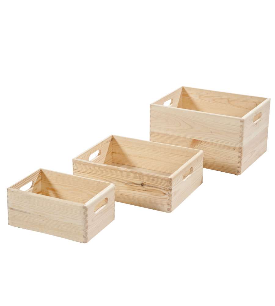 Cassetta legno pino 40 x 30 x 23 h cm