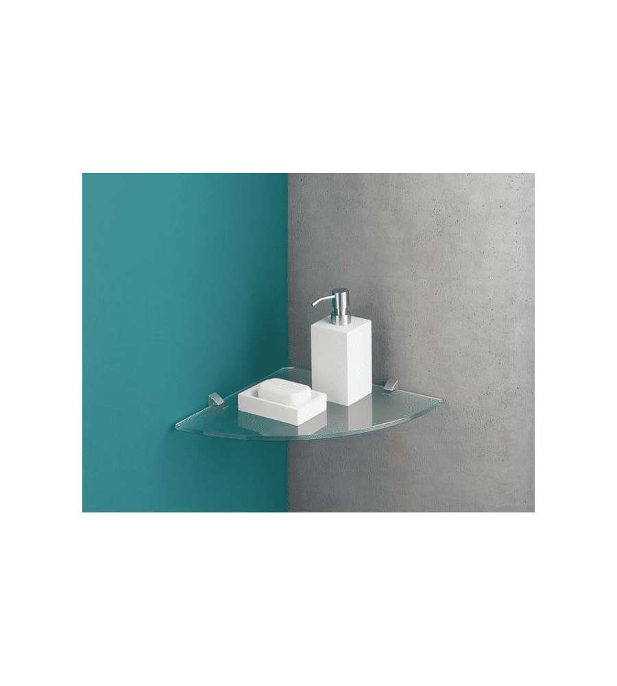 Pircher Mensola Angolare Vetro Satinato Quarto di Cerchio 250 x 250 mm