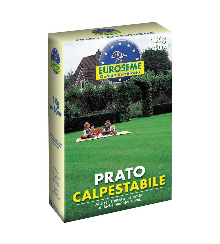 EUROSEME Seme Prato Calpestabile 1 kg Copertura 40 m� Irrigazione Ridotta