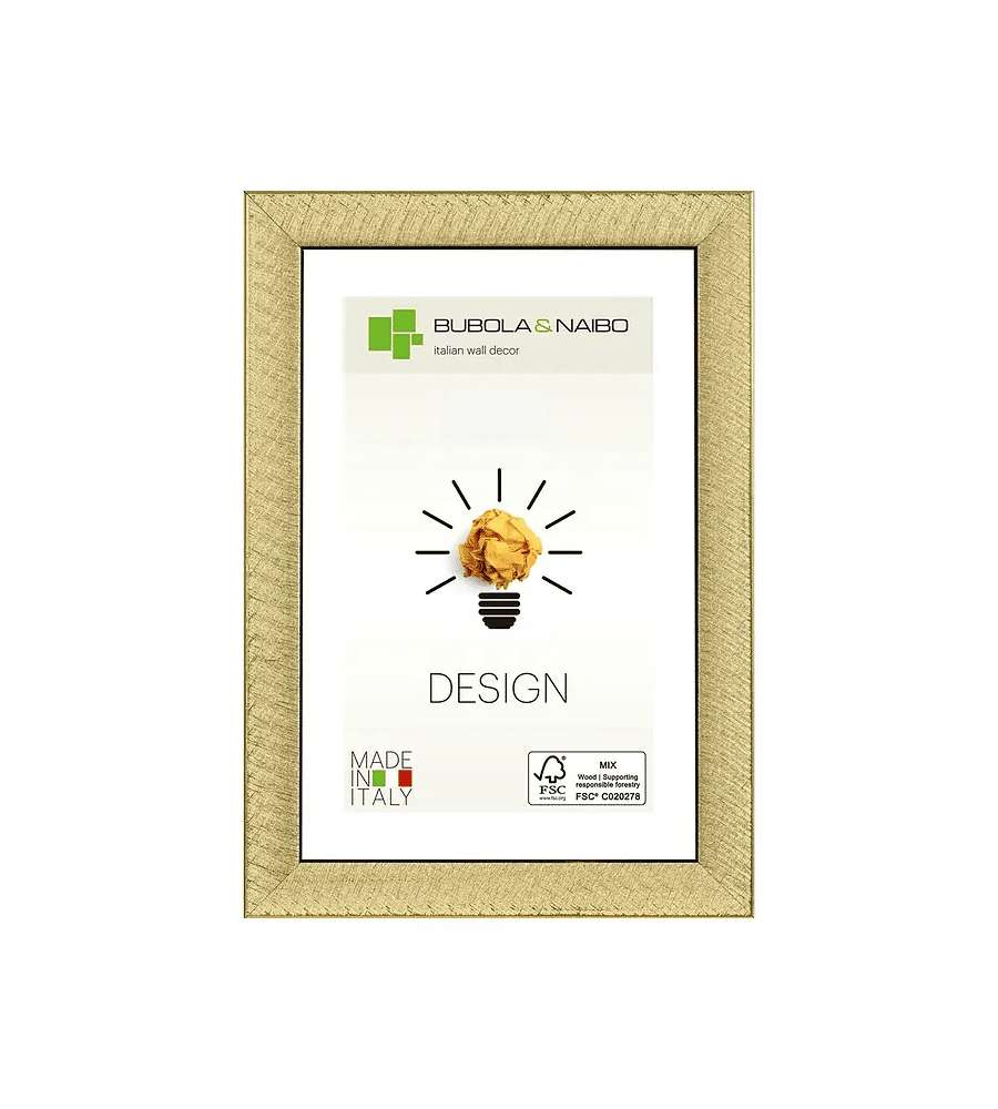 Bubola & Naibo Cornice rettangolare oro 10x15 cm in legno e vetro