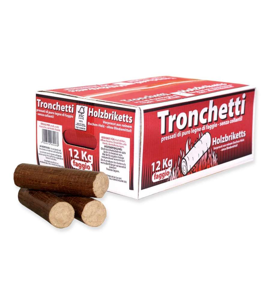 Tronchetti di legno pressato 12 kg.