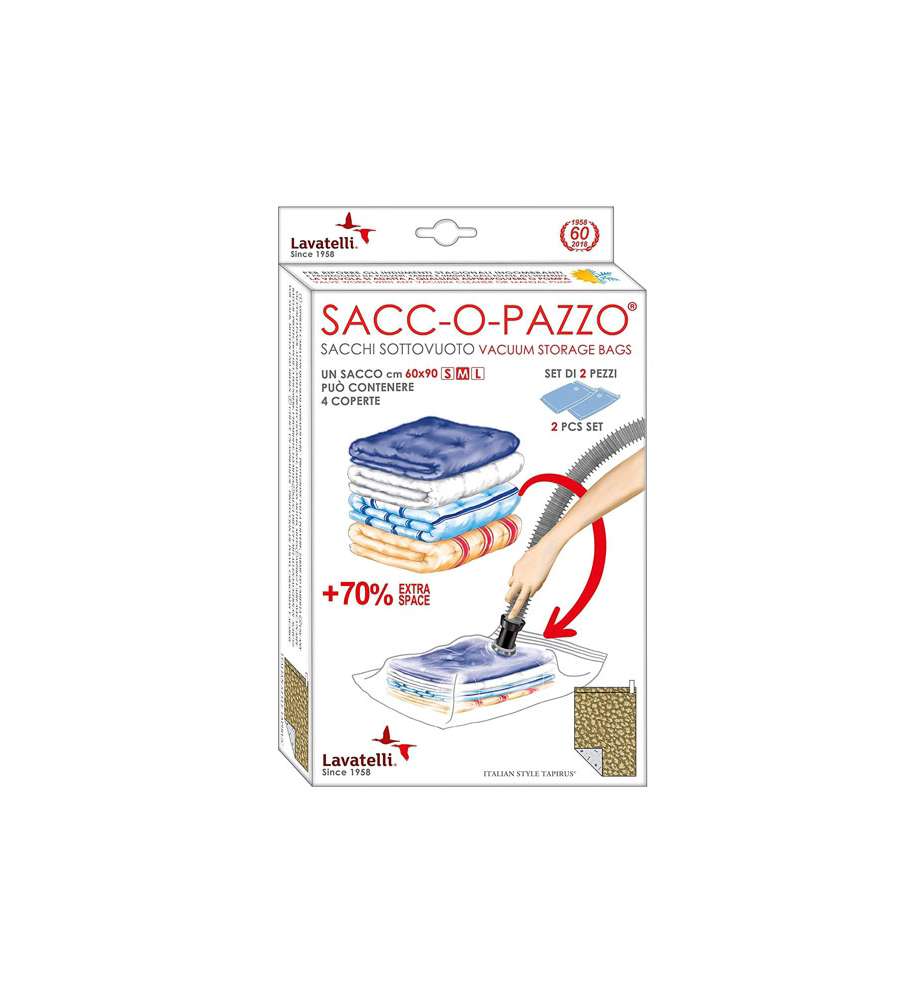 Sacco Abiti Sottovuoto Pz 2 100X45X120 Lavatelli