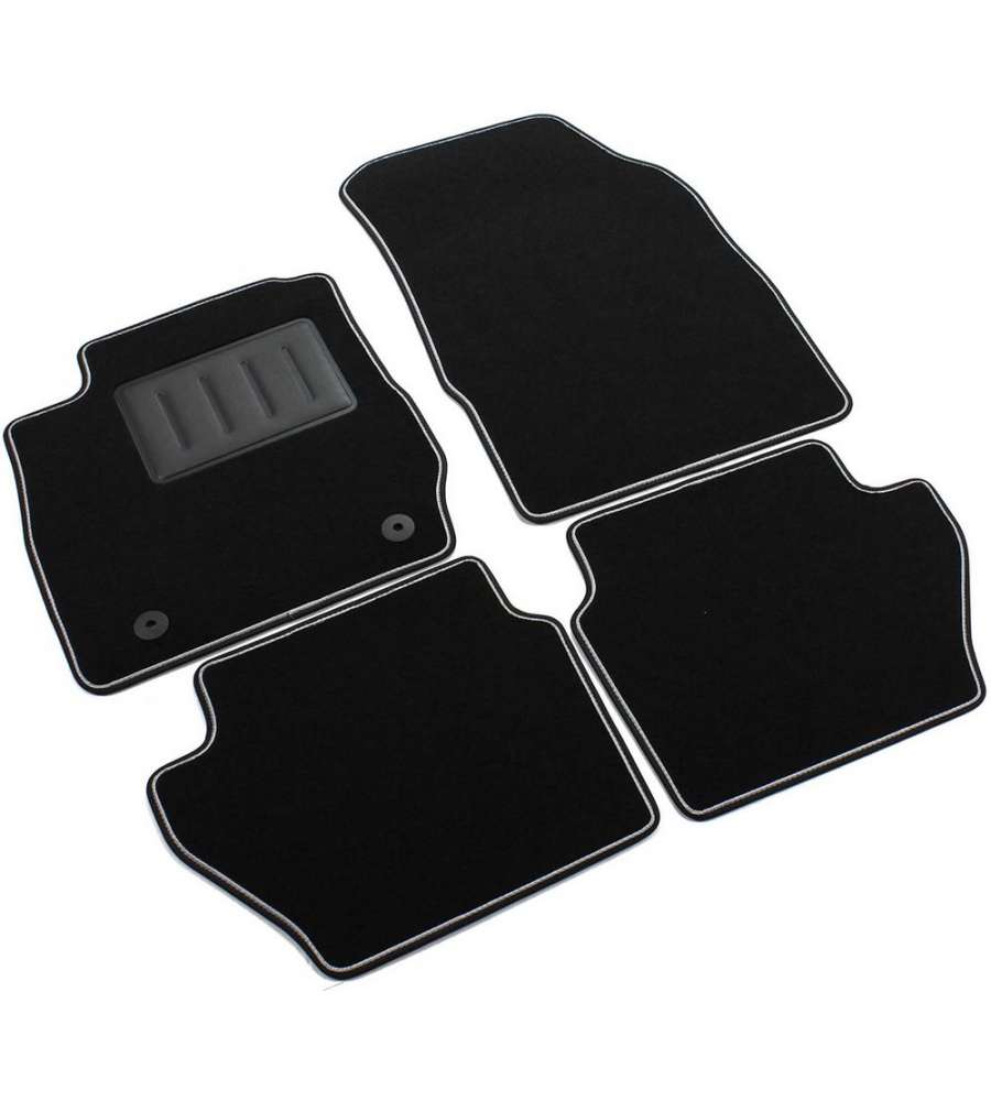 Set 4 Tappetini auto Ford Fiesta Mk7 dal 2011-2012 , Mk7 Restyl Moquette Neri antiscivolo Sprint01302