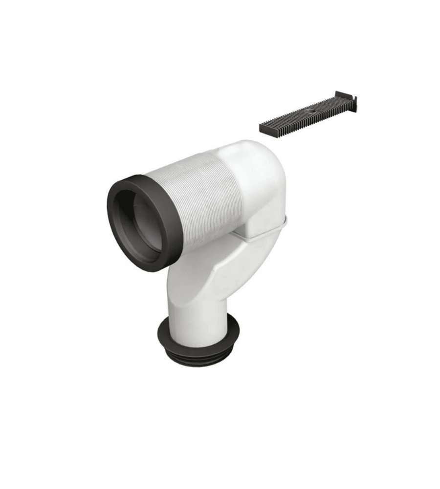 IDROBRIC Curva a P per Collegamento Vasi al Pavimento Nero 90-110 mm