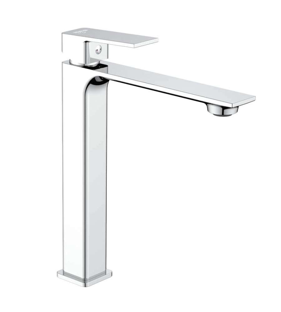 Rubinetto Lavabo Alto Monocomando Cromo Ottone 26mm Flessibili Inclusi
