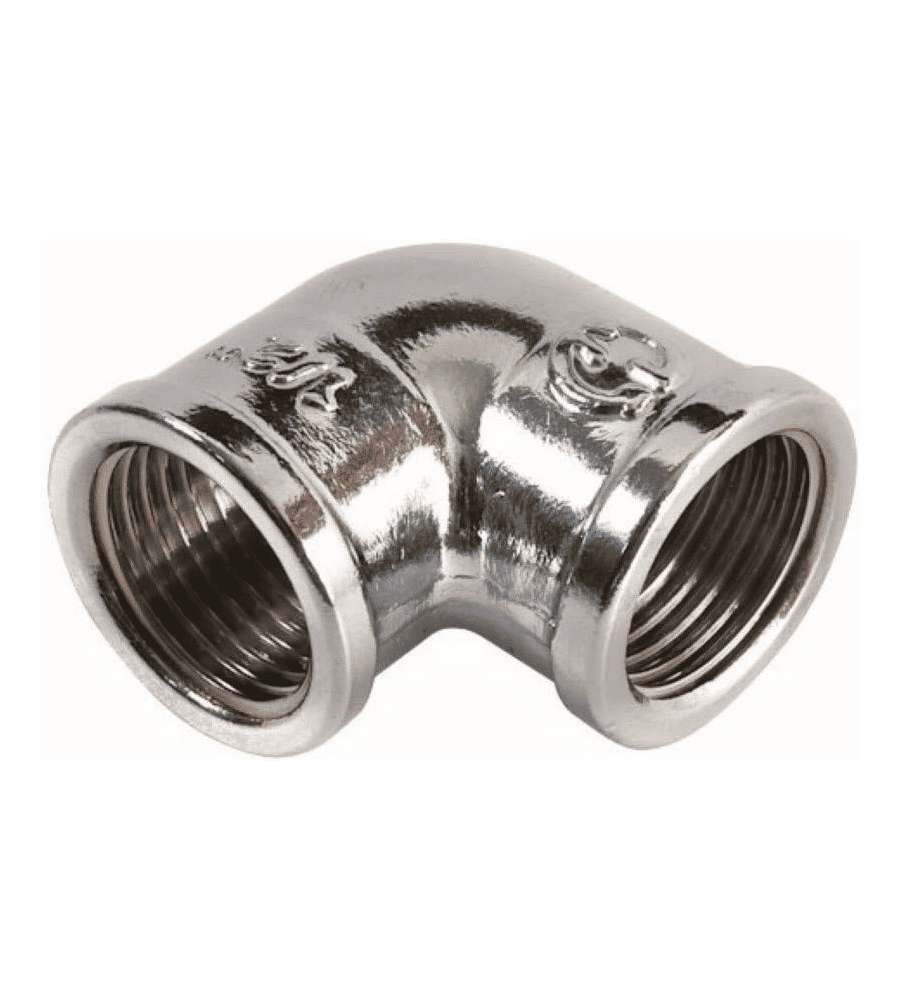 IDRO BRIC Gomito 3/8 femmina-femmina ottone cromato raccordo idraulico