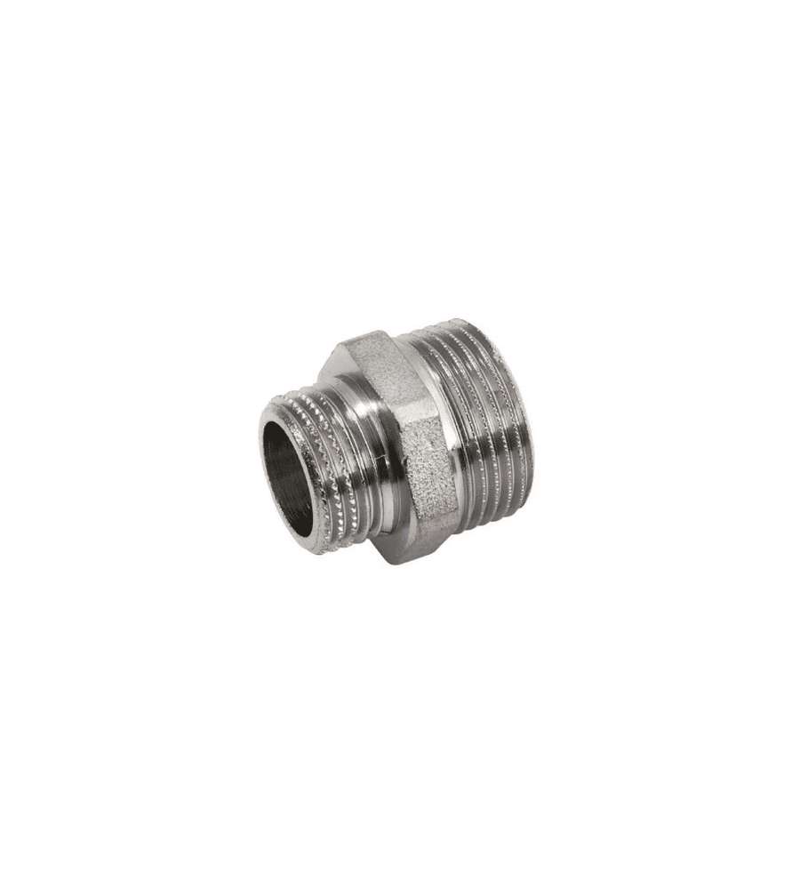Idro Bric Raccordo Nipplo Doppio Filettato 3/4 x 1/2 Ottone Cromato