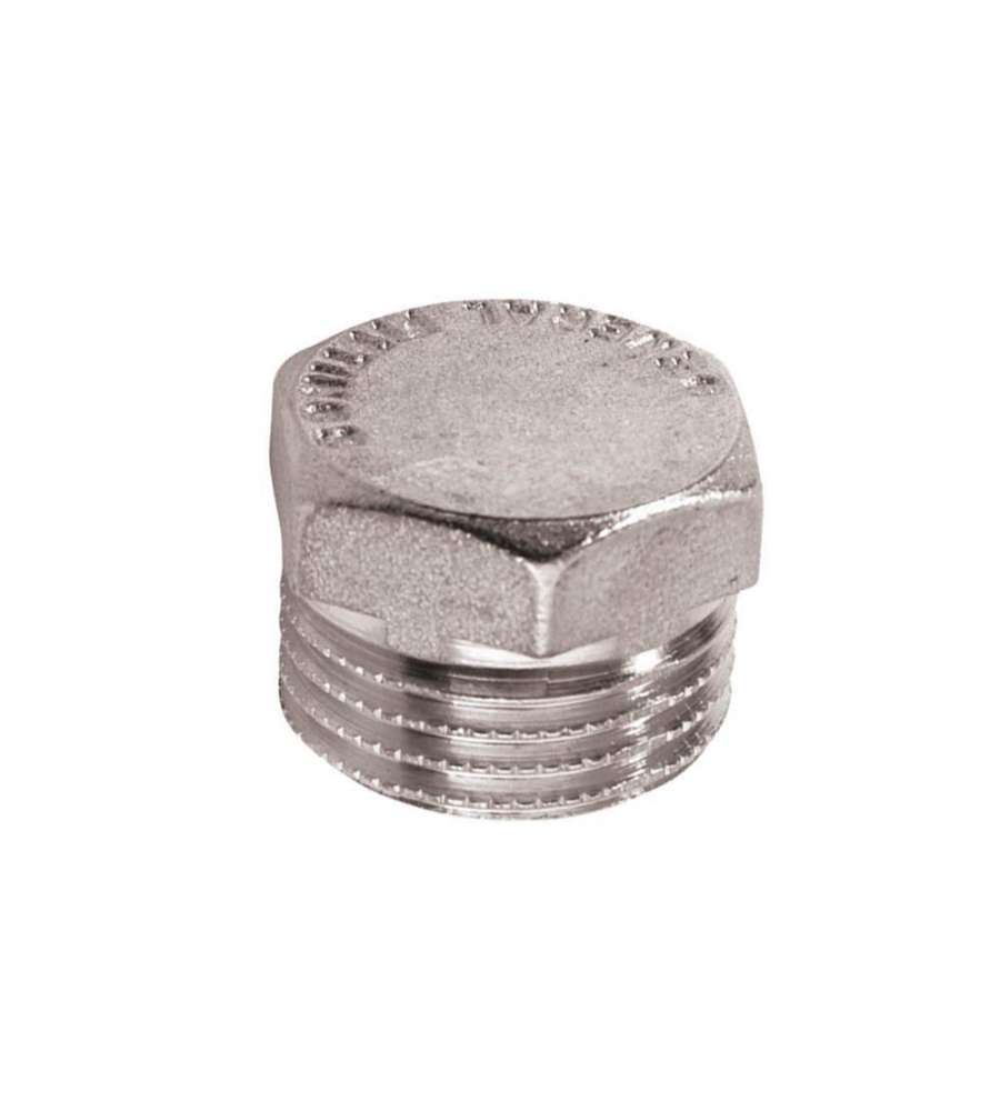 IDRO BRIC Tappo Esagonale Ottone Cromato Piccolo - 1/2 Pollice