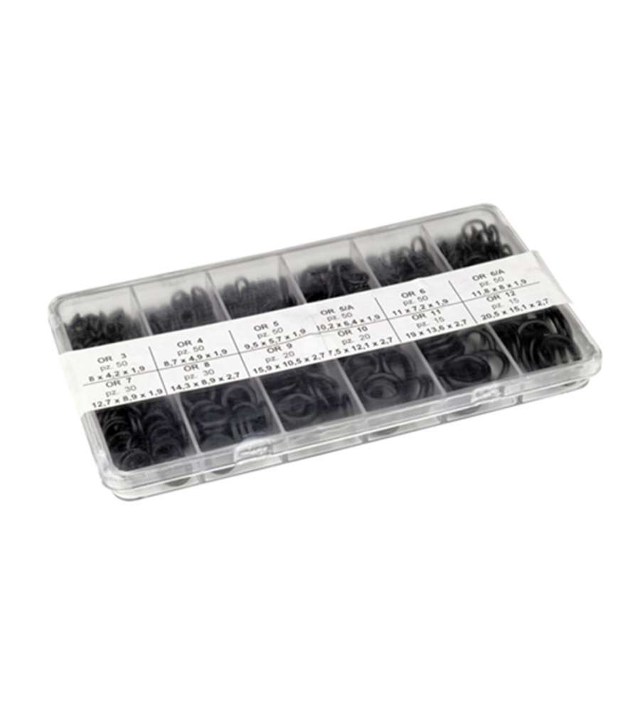 Scatola con 430 anelli Oring