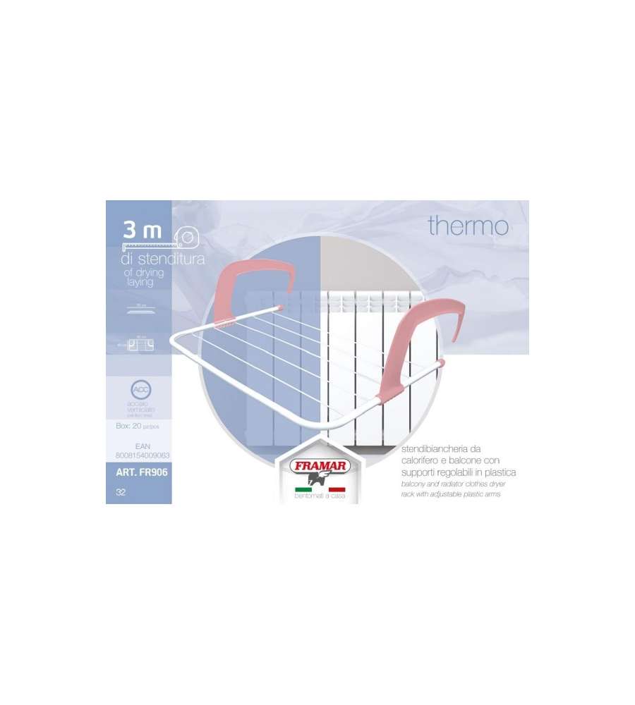 Framar Stendino da Calorifero Thermo in Acciaio Verniciato 3m