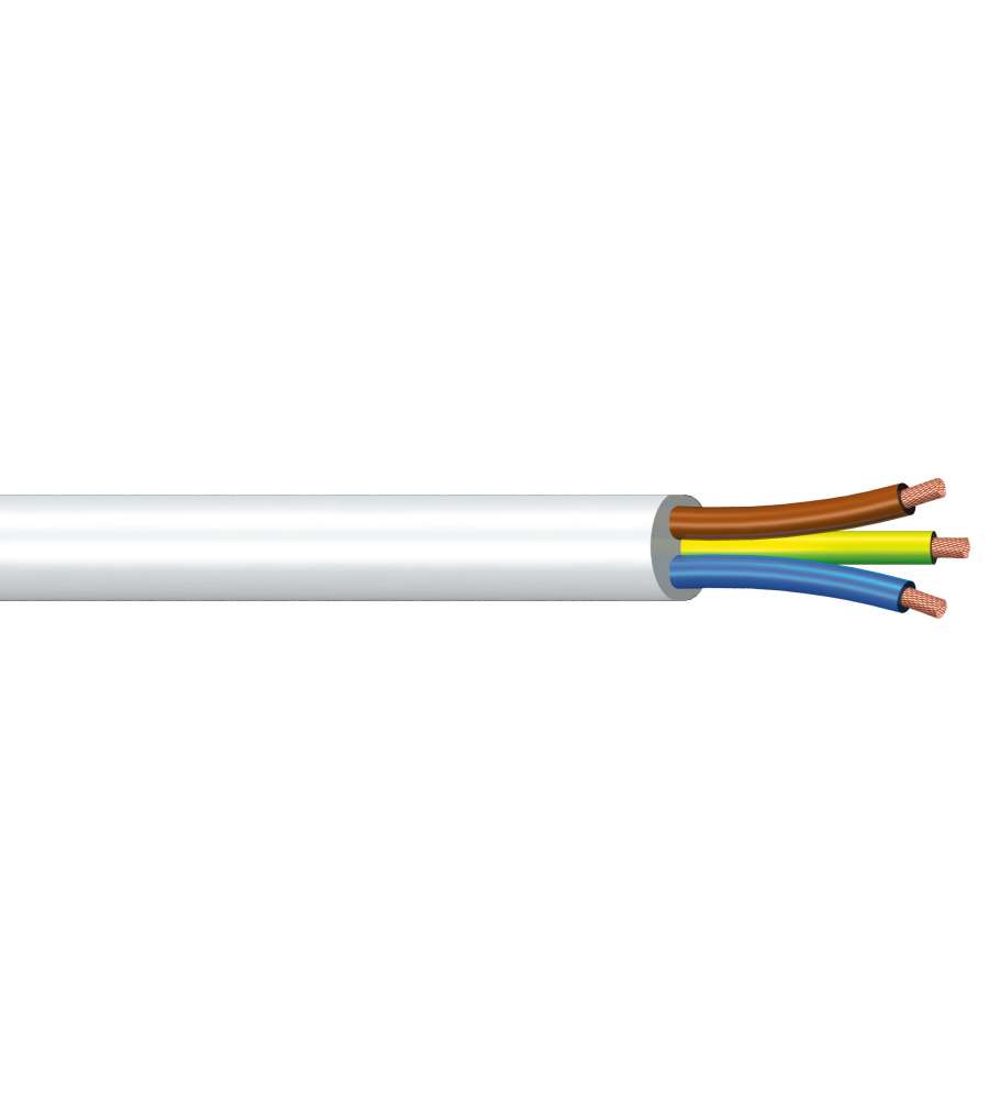 10m cavo tripolare sezione 3 x 1 mm Bianco