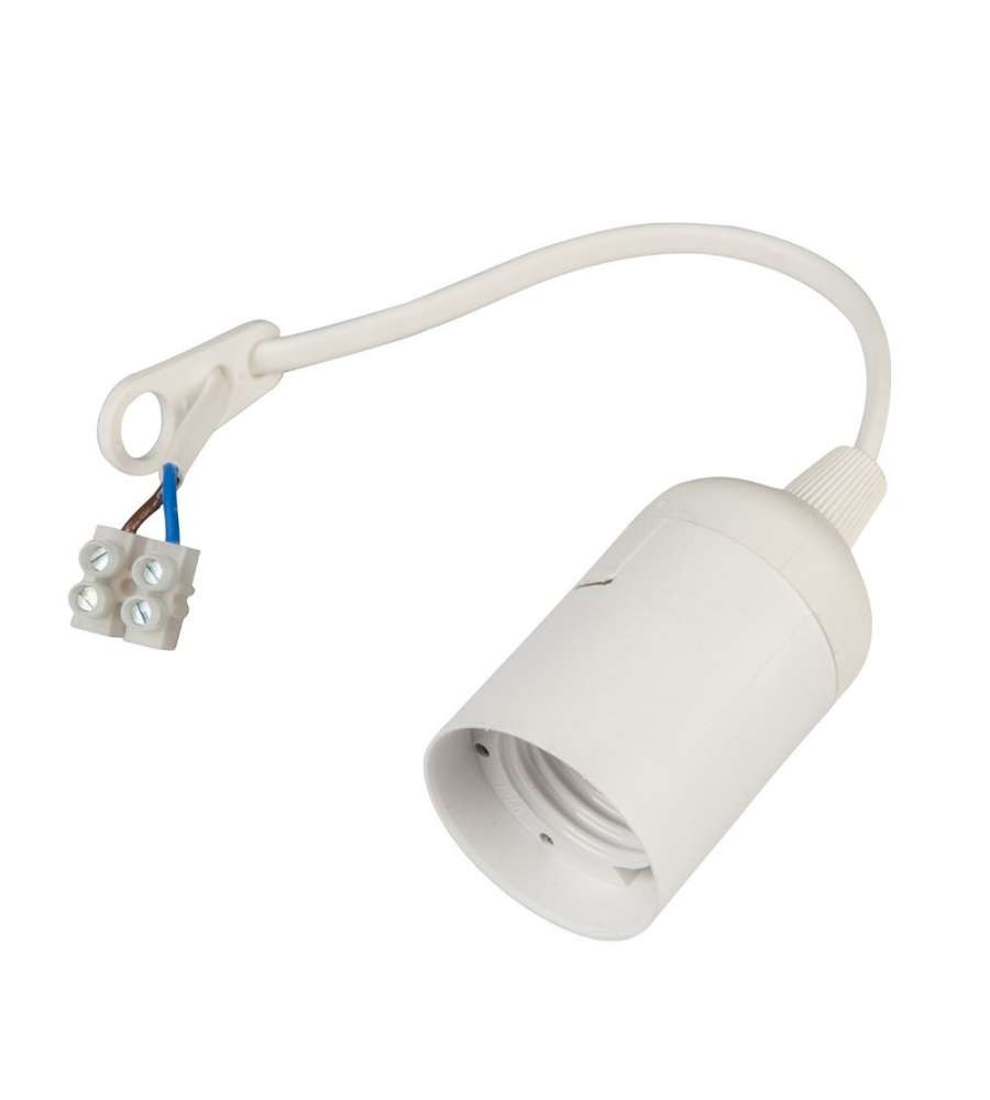 Lampo S402/BI - portalampada E27 termoplastico bianco con interruttore
