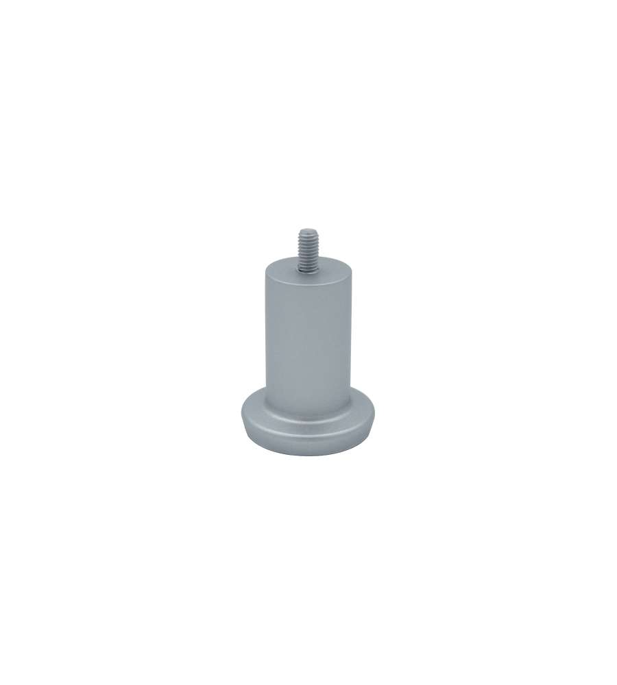 Piedino Plastica Grigia Filetto M6 Mm.40X50