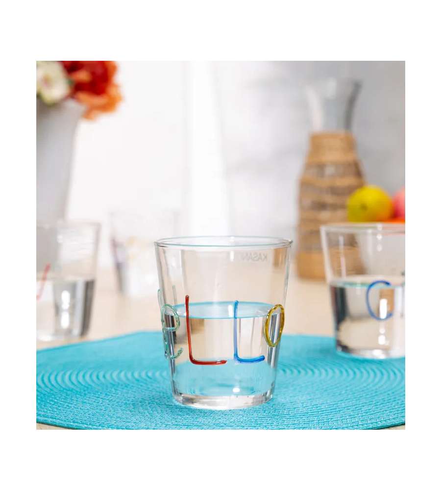 Bicchiere borosilicato decoro