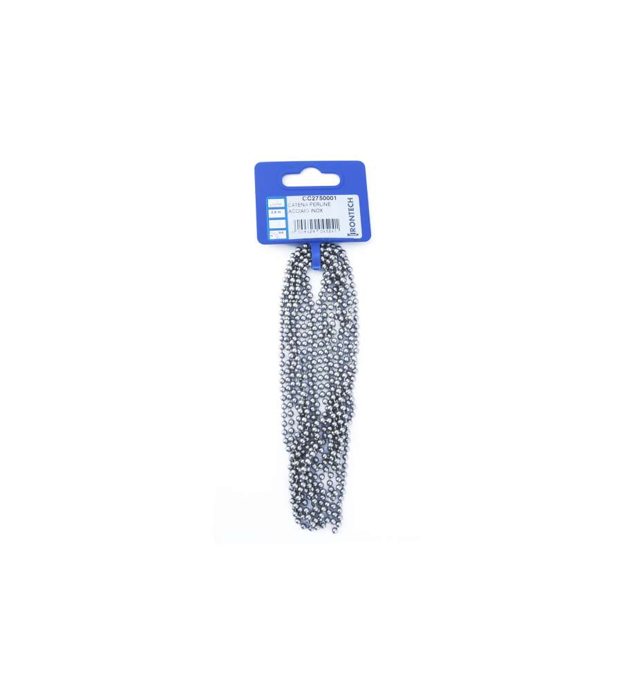 Catena a pallini pretagliata Diam. 3,2 mm. in acciaio Inox 2,5 mt.