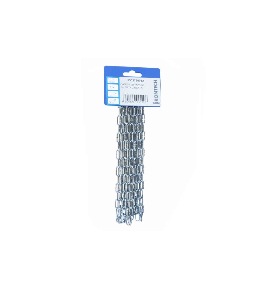 Catena genovese pretagliata Diam. 2 mm. in acciaio zincato 5 mt.