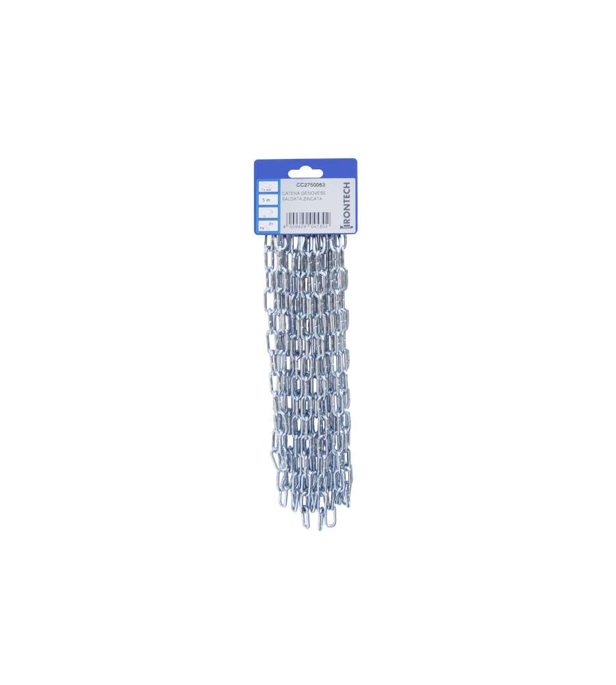 Catena genovese pretagliata Diam. 3 mm. in acciaio zincato 5 mt.