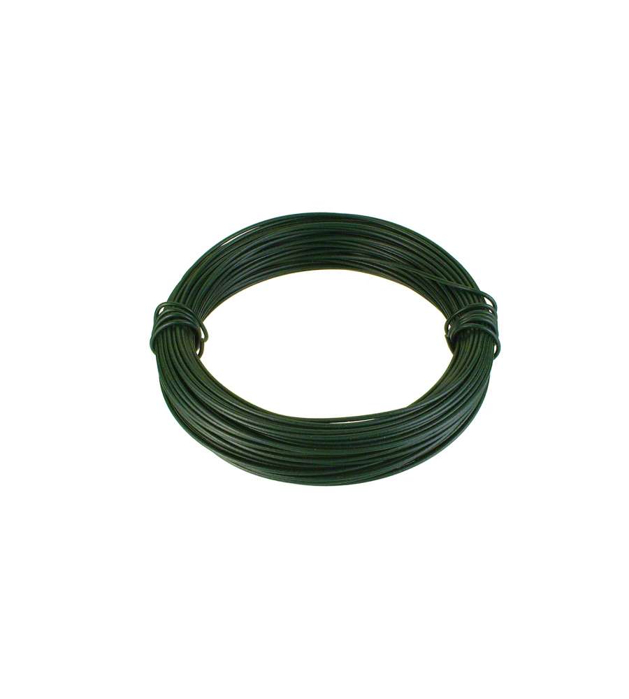 Filo di ferro zincato rivestito PVC verde Diam. 1,8 mm. 50 mt.