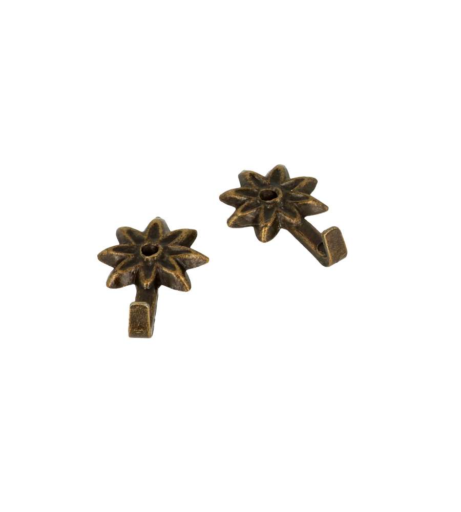 Ganci Per Quadri Modello fiore 23 X 46 Mm. Finitura Bronzata 5 Pz.