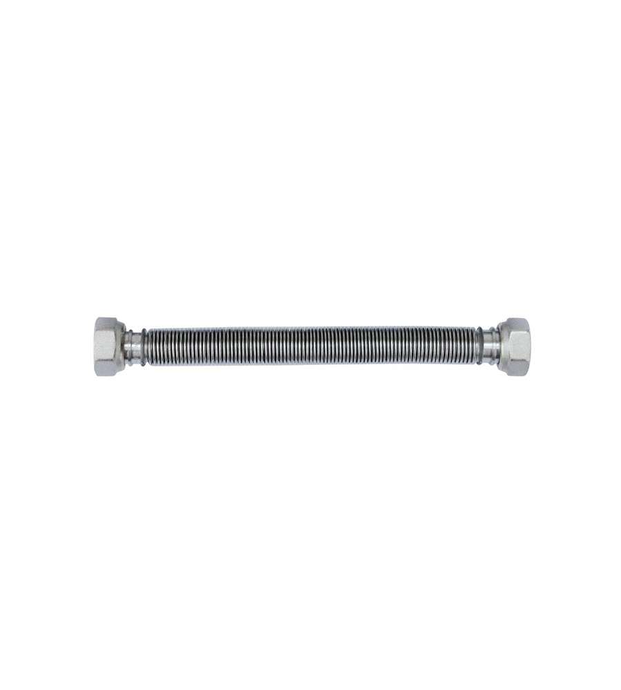 Tubo giunto acqua flessibile ed estensibile in acciaio Inox 200/400mm M/F 1/2