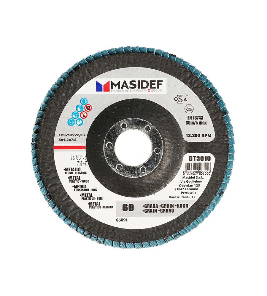 Disco abrasivo lamellare D.125x13mm gr 60 univ