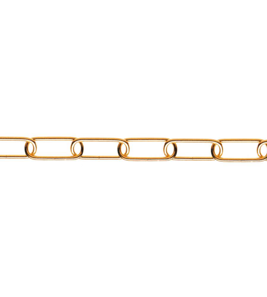Catena ornamentale maglia lunga  2,8 mm. in acciaio ottonato