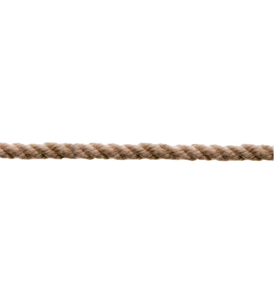 Corda di canapa arrotolata su fibra di fondo bianco per lavori idraulici