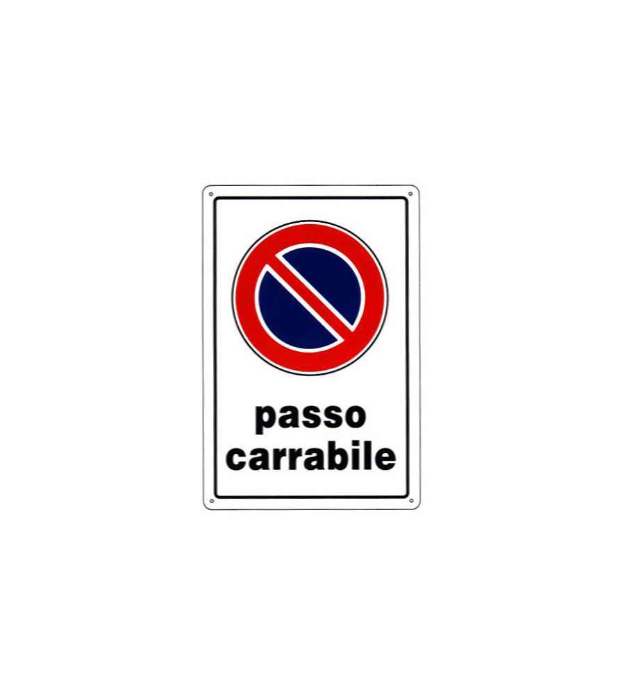 Cartello Passo Carrabile In Polipropilene 20x33 Cm