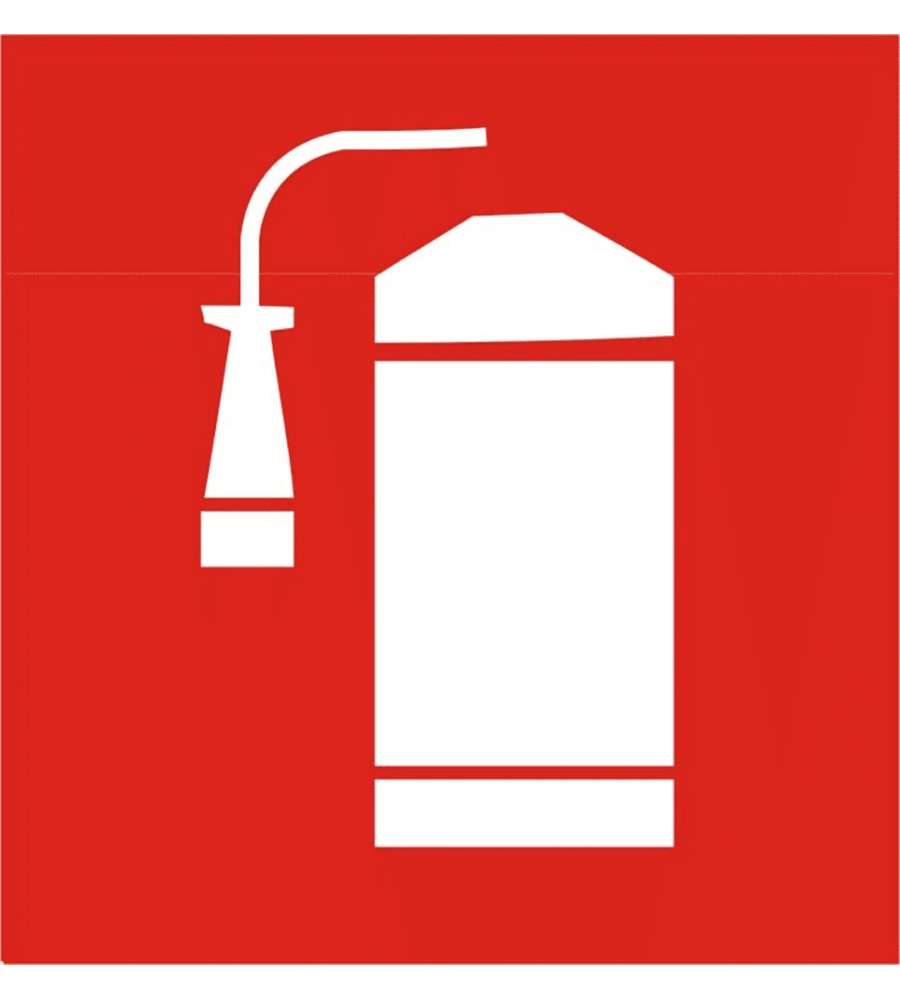 ROSH Targa adesiva Estintore in vinile 17x17 cm conforme norme CEE