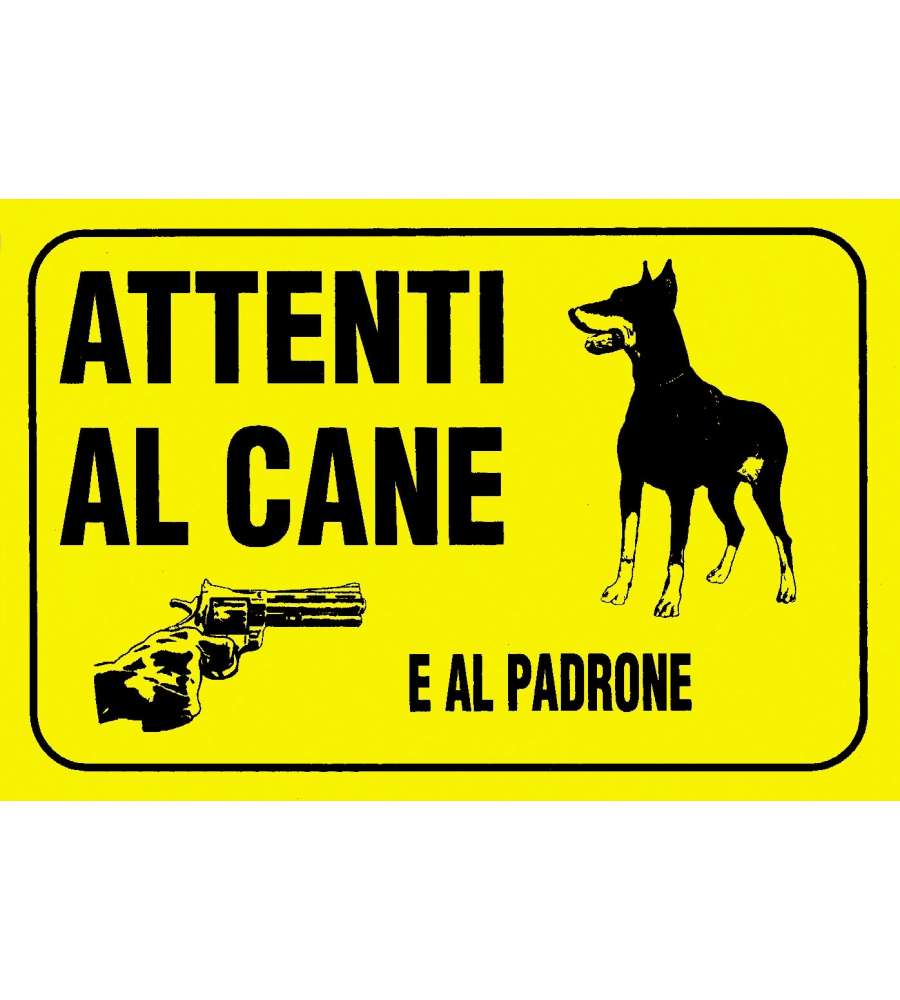 ROSH Ecotarga Attenti al Cane e al Padrone 20x30 cm Spessore 0,5 mm