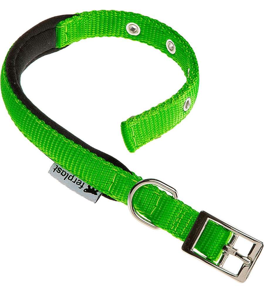 Ferplast Collare Cane Nylon Regolabile Verde 32-39 cm per Taglia Media