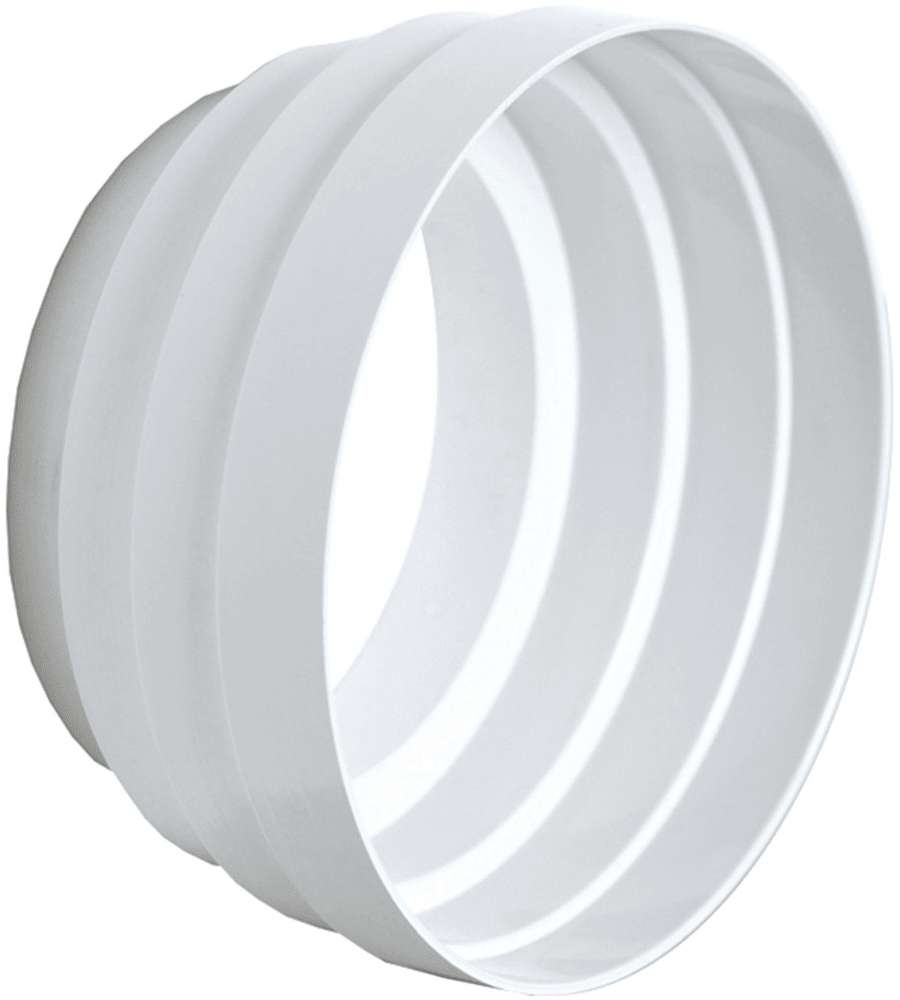 Riduzione Conica D.125/100 mm Bianco in ABS per Canalizzazione