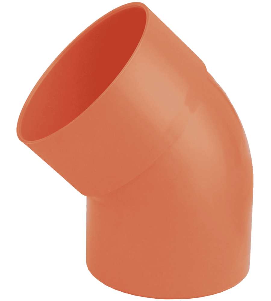 Curva 45� PVC Arancione d. 100 mm per Gronda - Raccordo per Acqua Piovana