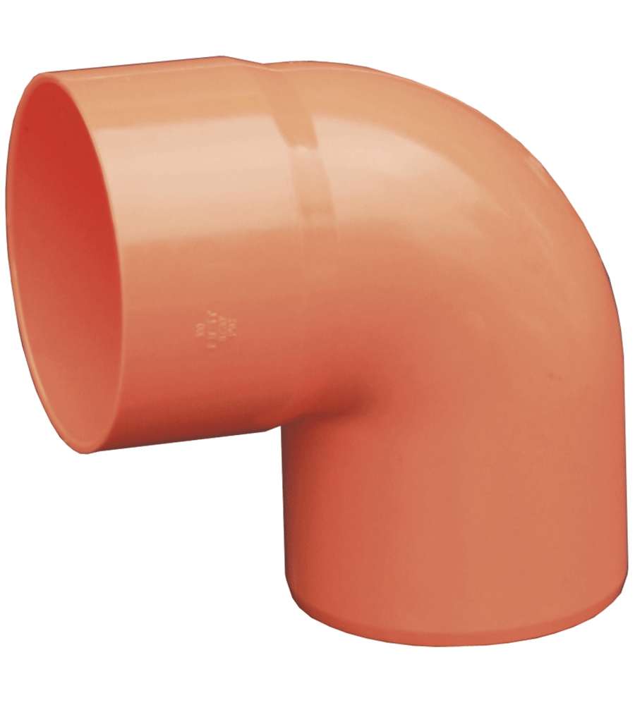 Curva 87� PVC Arancione d. 100 mm per Gronda - Raccordo Deflusso Acqua