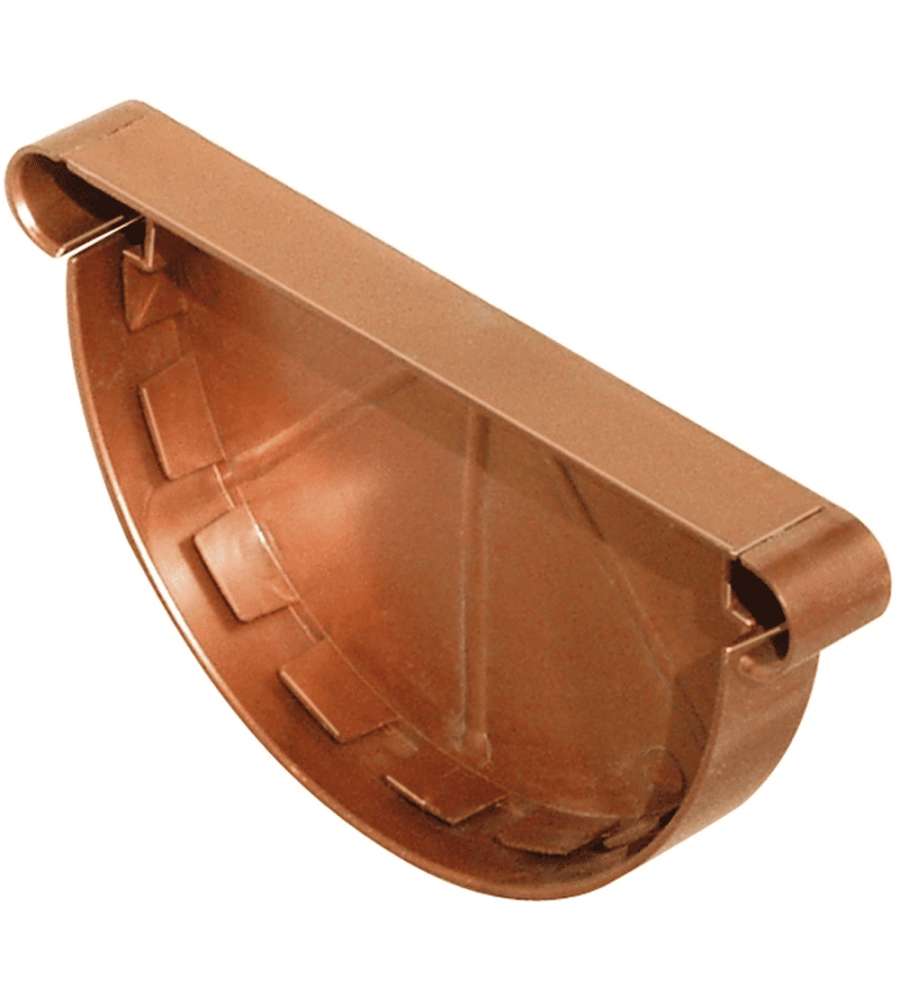 Tappo Ramato Canale Gronda PVC 25 cm - Finitura Effetto Curato