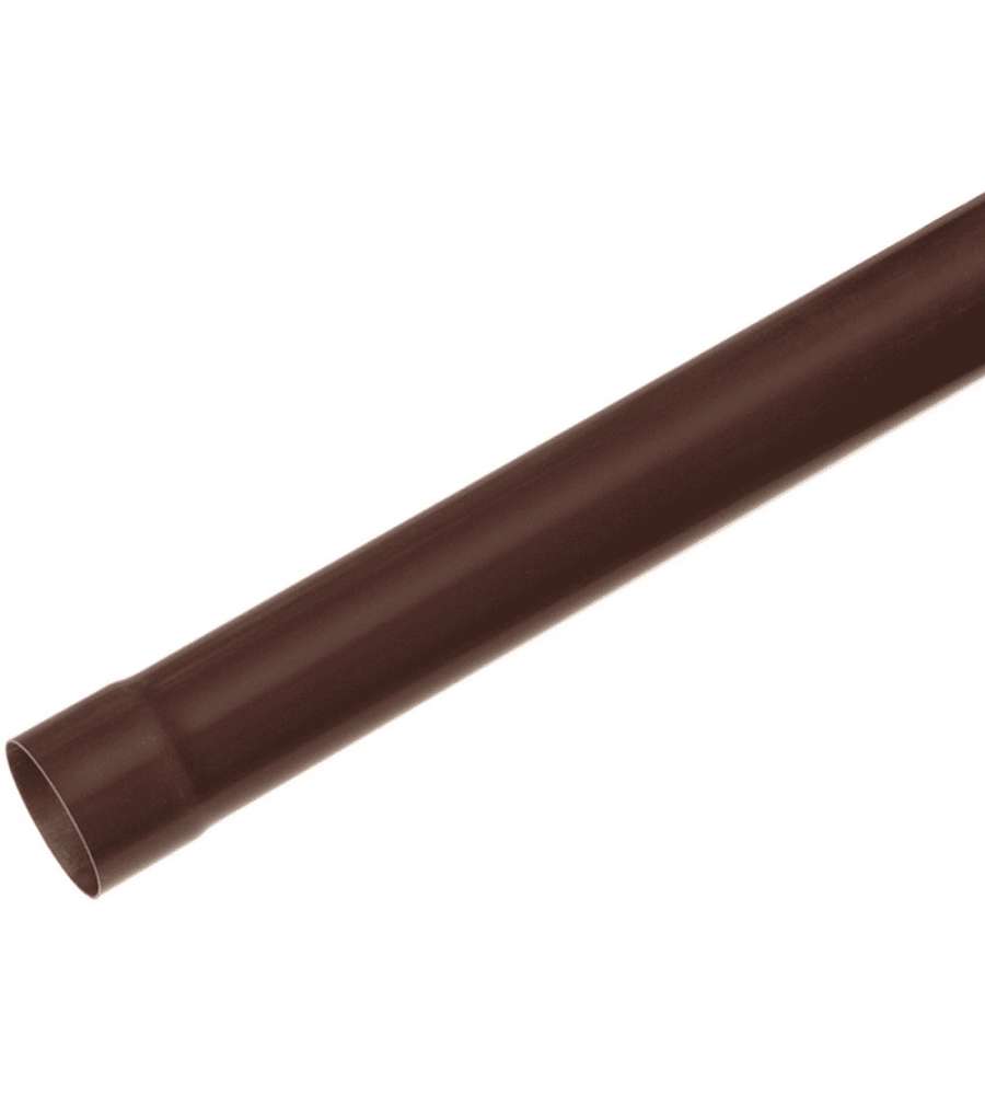 Tubo in PVC pluviale marrone diam. 80 mm 2 m per scarico acqua piovana