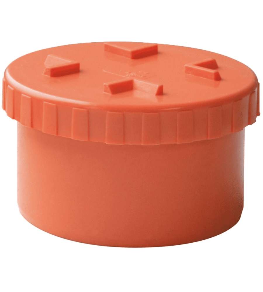 Tappo a vite in PVC per ispezione 80 mm arancione per tubi di scarico