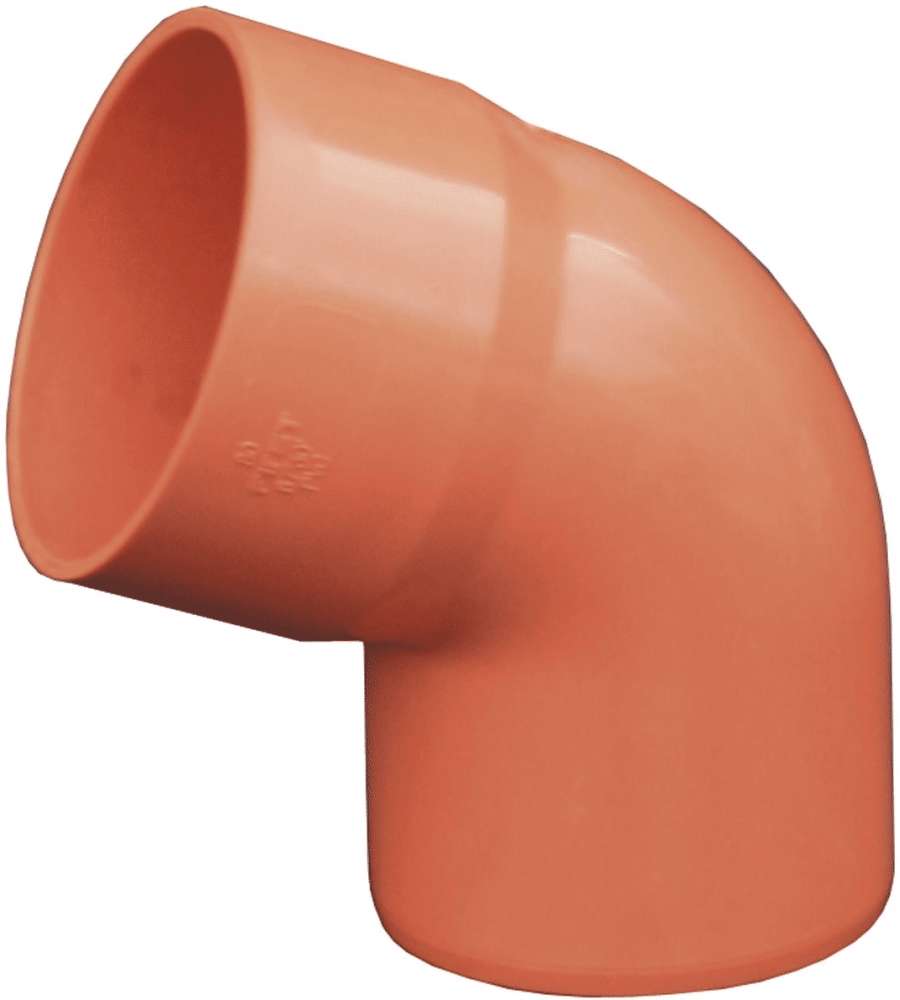 CURVA 67� d. 80 mm PVC Arancione per Gronda - Giunzione Deflusso Acqua