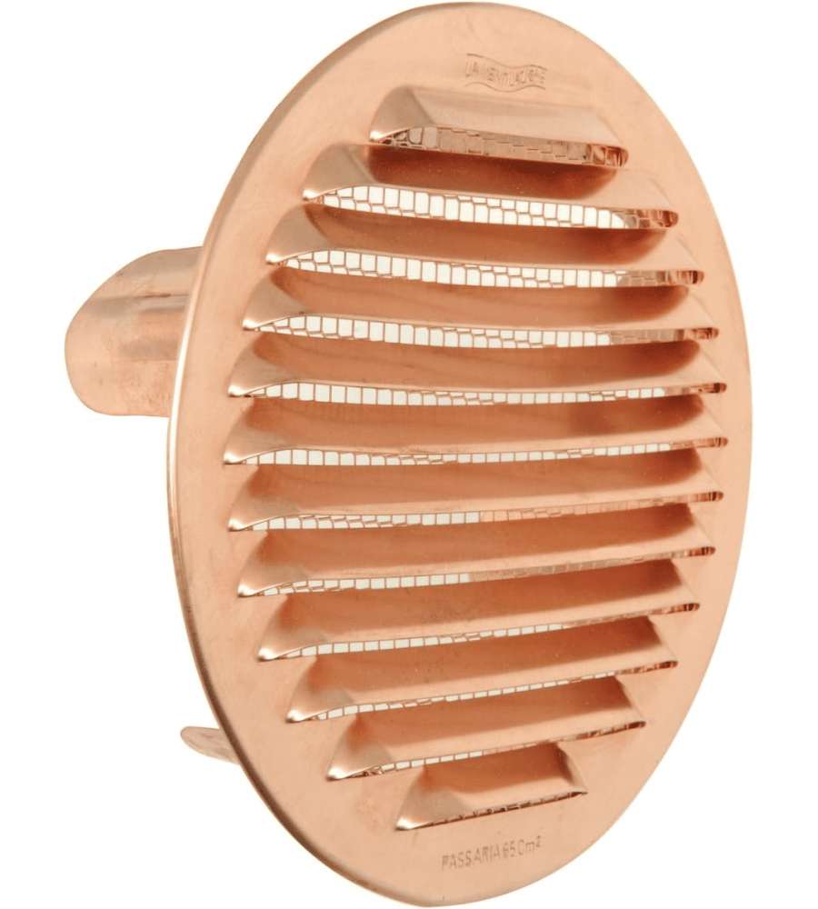 La Ventilazione Griglia Tonda da Incasso Rame d. 150 mm per Foro d.125 mm