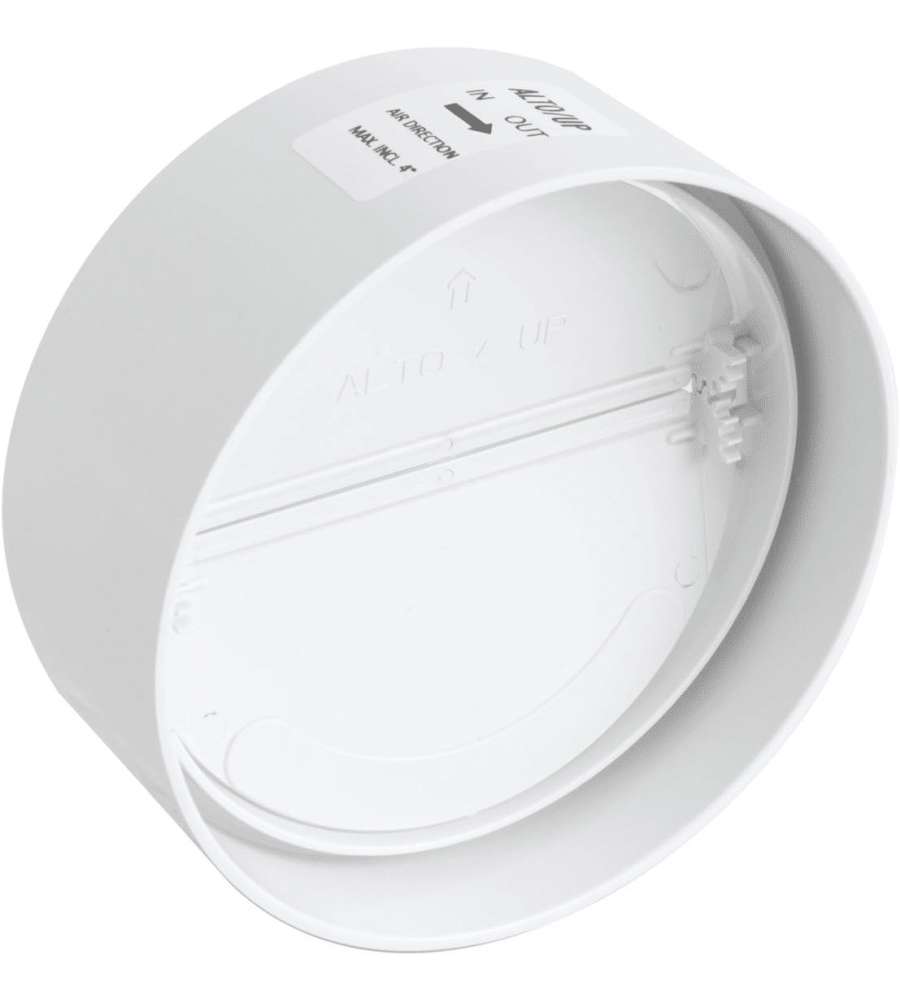 La Ventilazione Giunto Antiritorno d.125 mm Bianco con Valvola a Farfalla