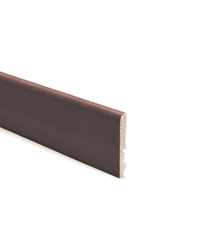 Battiscopa impiallacciato in abete liscio 90x10x2250 mm noce scuro