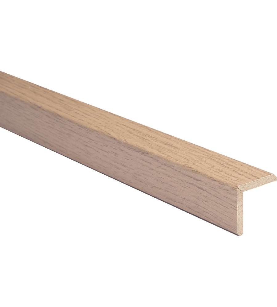 Paraspigolo Melaminico in MDF Effetto Rovere 28x28 mm Lunghezza 278 mm