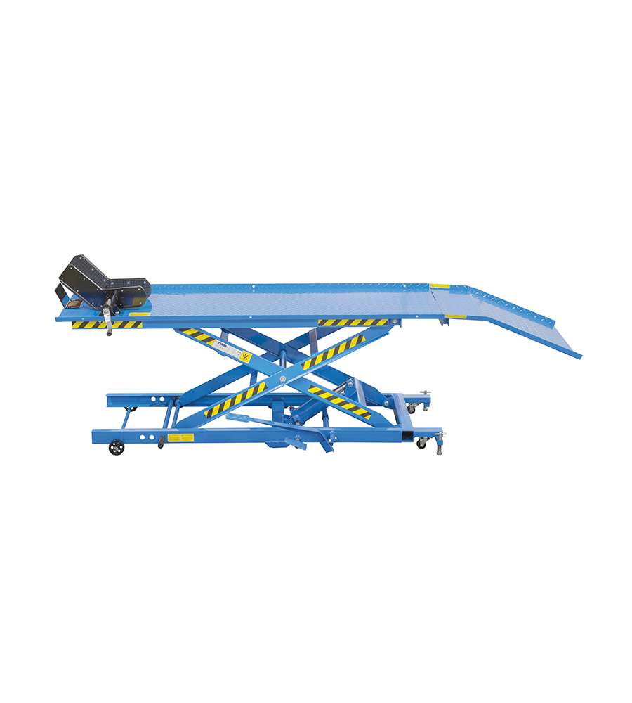 Fervi Sollevatore Idraulico Moto 400 Kg Blu 1825x660 mm S008/M