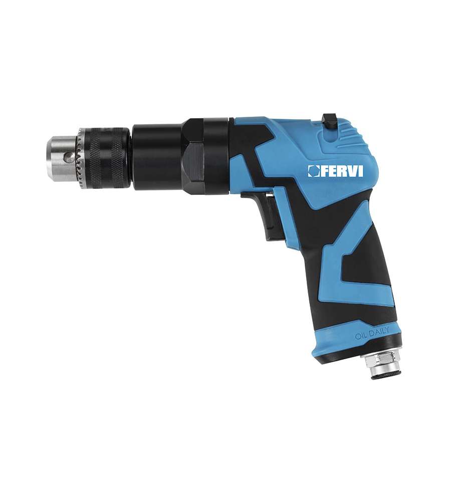 Fervi Trapano ad Aria Reversibile Ciano/Nero Mandrino 10 mm 1800 rpm