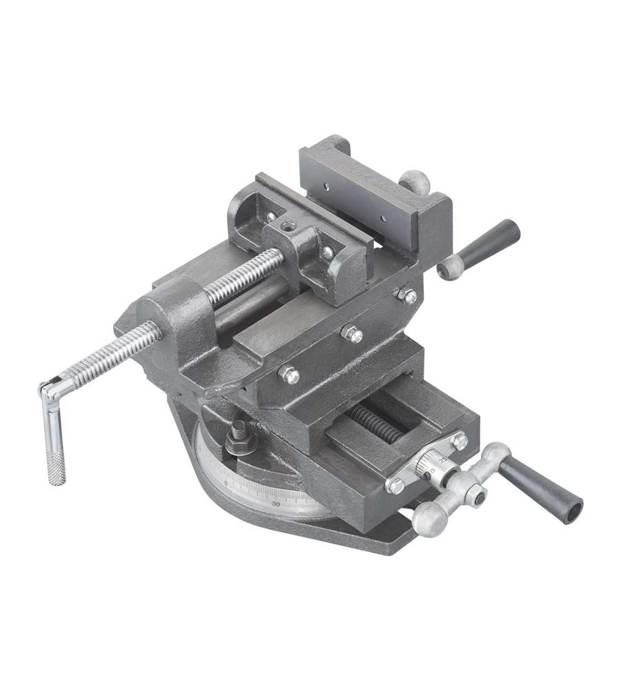 Fervi Morsa a Croce Girevole 125 mm per Foratura e Fresatura