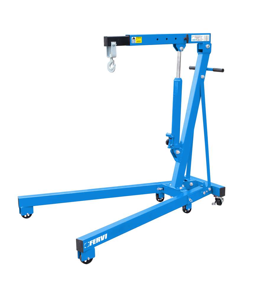 FERVI Gruetta Idraulica Pieghevole Carrello Sollevatore 1000 kg 1555 mm