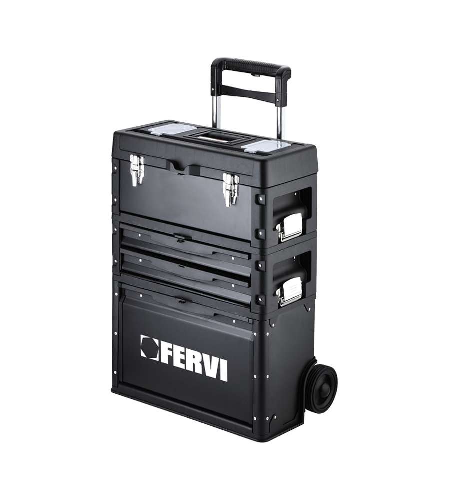 FERVI Carrello Porta Utensili Separabile 3 Pezzi Rosso  C088