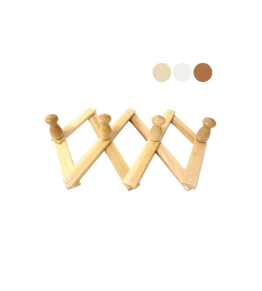 Appendiabiti legno 4 posti  bianco